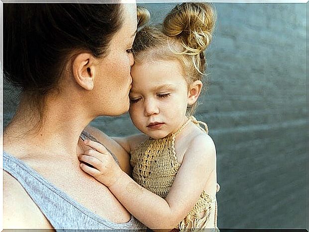 Girl with mother