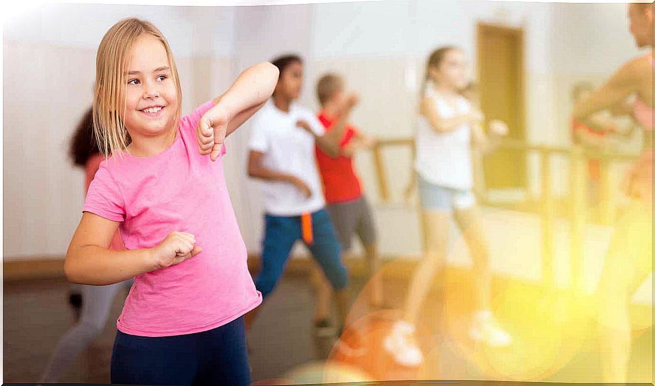 Children in a dance class.