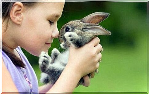 Child with bunny