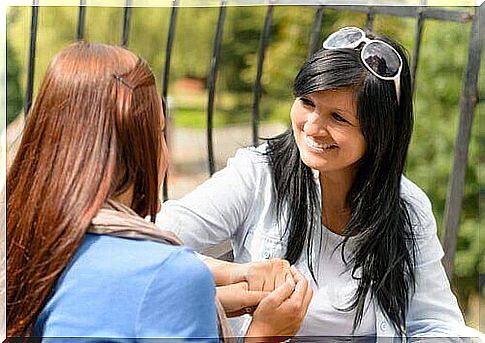 Mother talks to teenage daughter