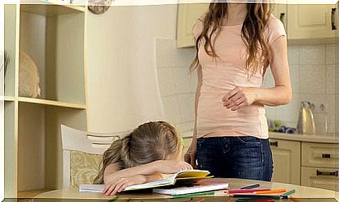 Child stressed by overprotective mother