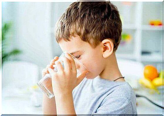 Boy with a glass of juice