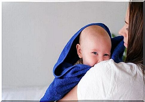 A baby with towel