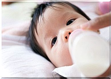 Bottle feeding baby