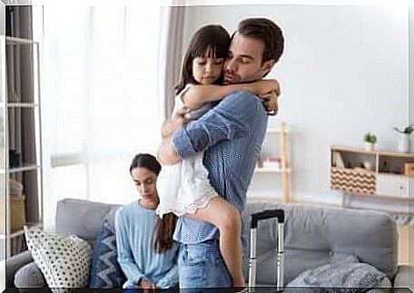 Father and daughter hug each other