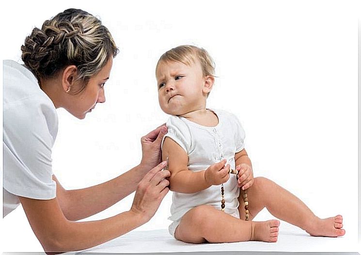 Baby gets vaccination