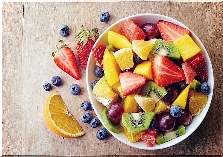 Healthy fruits in a child's diet