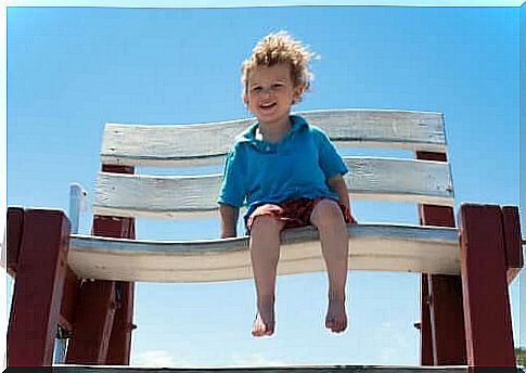 Boy with bare feet