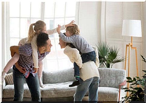 Family playing together