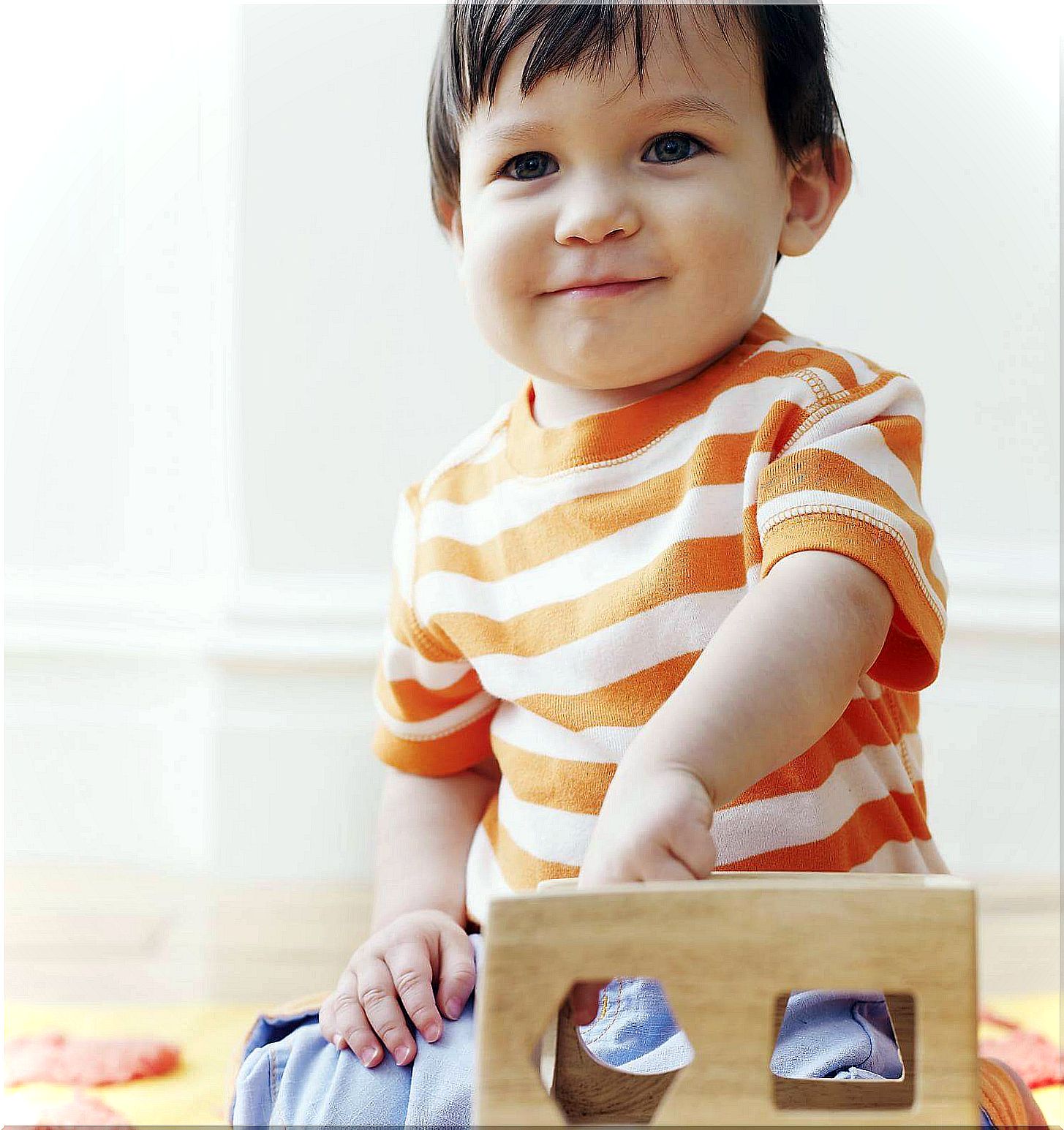 Boy playing alone