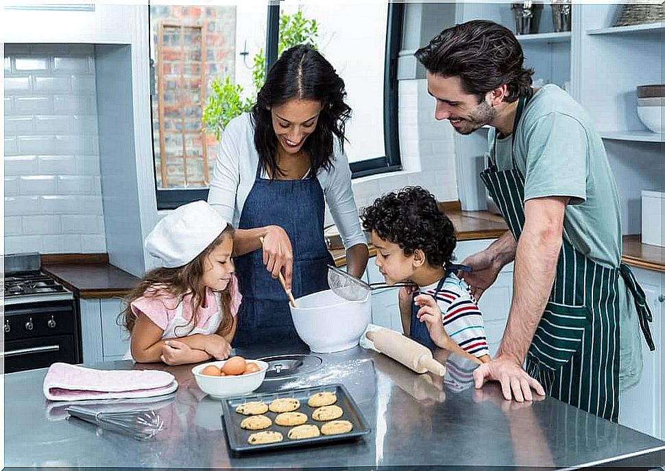 Cooking with the kids is fun