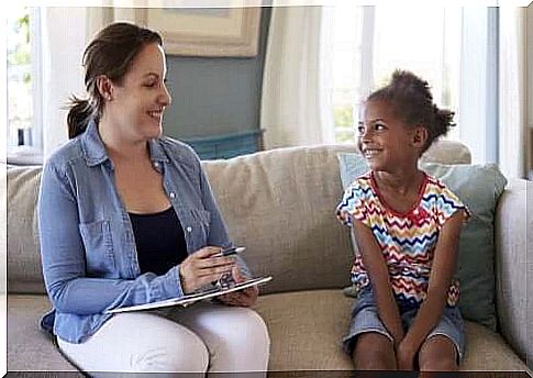 Girl at the child psychologist